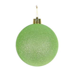 Green Glitter Shatterproof Bauble (x1) (25cm) from Country Baskets Green Glitter Shatterproof Bauble (x1) (25cm) from Country Baskets