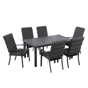 Aluminium Dining Set inc 6 Chairs & Table. Table:160x100cm Chair:60x73x100cm from Country Baskets