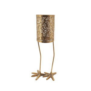 Gold Metal Lantern with Legs 50.5cm from Country Baskets