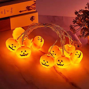 Pumpkin String Lights 10 lights 3.8m long 2 Functions mains powered from Country Baskets