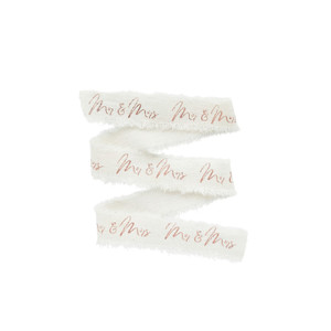 Rose Gold 'Mr & Mrs' Ribbon 25mm x 5m from Country Baskets Rose Gold 'Mr & Mrs' Ribbon 25mm x 5m from Country Baskets