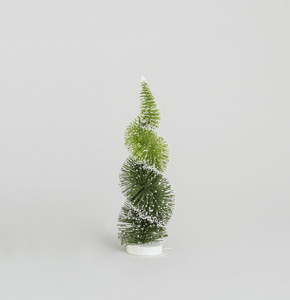 30cm Glitter Spiral Tree Orn Green