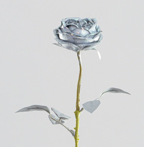 59 Sequin Rose Spray Silver