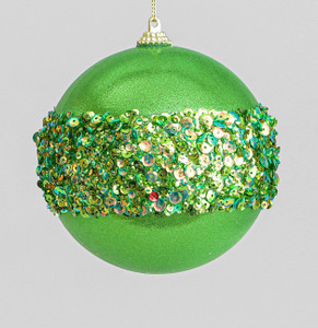 100mm Sequin Cluster Ball Red