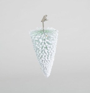 14cm Flocked Xmas Tree Decoration from Country Baskets 14cm Flocked Xmas Tree Decoration from Country Baskets