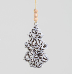 10cm Rattan Frost Tree Decoration