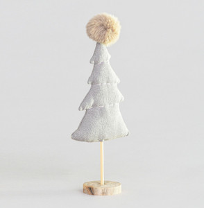 34cm Fabric Tree Ornament Beige