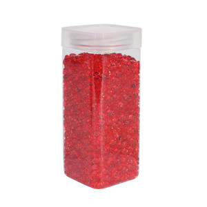 Plastic Beads 7mm-Red - Square Jar -330gr from Country Baskets