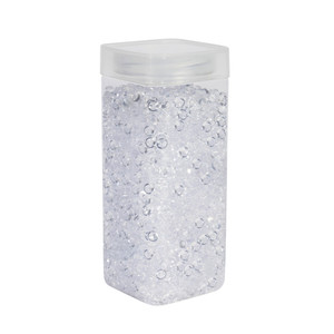 Plastic Beads 7mm - Clear - Square Jar - 330gr from Country Baskets