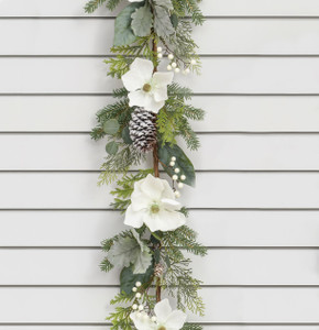 6ft Magnolia w/Large Cone Garland from Country Baskets