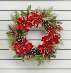 60cm Velvet Point Gold Cone Wreath from Country Baskets