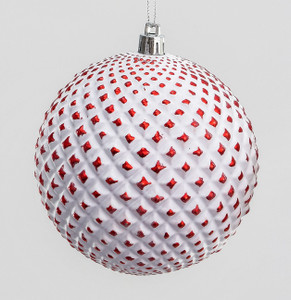 10cm Pattern Ball Decoration Red from Country Baskets