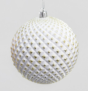 10cm Pattern Ball Decoration Gold from Country Baskets