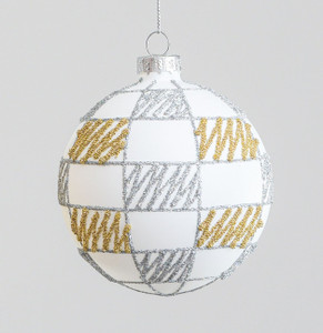 80mm Box Pattern Ball Gold/Silver from Country Baskets