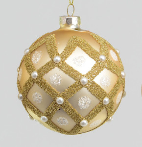 80mm Bead Lattice Glass Ball Champ from Country Baskets