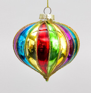 8cm Glass Onion Decoration Multi from Country Baskets 8cm Glass Onion Decoration Multi from Country Baskets