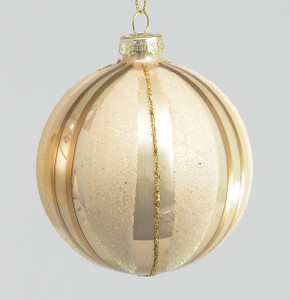 80mm Glitter/Shiny Glass Ball Chmp from Country Baskets 80mm Glitter/Shiny Glass Ball Chmp from Country Baskets