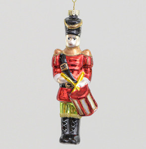 14cm Glass Drummer Decoration from Country Baskets 14cm Glass Drummer Decoration from Country Baskets