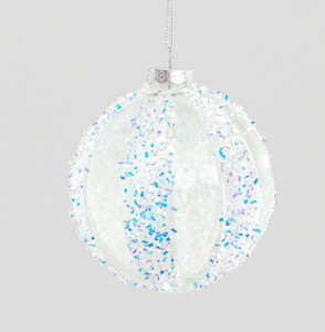 10cm Glass Ball Glitter Dec. Irid from Country Baskets 10cm Glass Ball Glitter Dec. Irid from Country Baskets