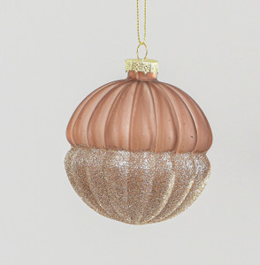 8cm Glass Glitter Base Ball Dec. from Country Baskets 8cm Glass Glitter Base Ball Dec. from Country Baskets