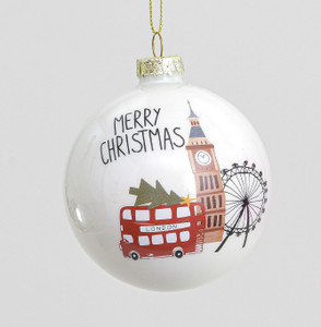 8cm Glass London Sights Ball Dec. from Country Baskets 8cm Glass London Sights Ball Dec. from Country Baskets