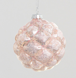 8cm Glass Texture Ball Dec. Pink from Country Baskets 8cm Glass Texture Ball Dec. Pink from Country Baskets