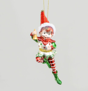 15cm Glass Dancing Elf Decoration from Country Baskets 15cm Glass Dancing Elf Decoration from Country Baskets