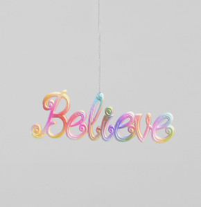 19cm Believe Decoration Iridescent from Country Baskets 19cm Believe Decoration Iridescent from Country Baskets