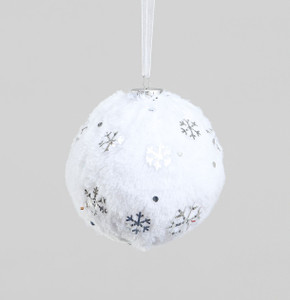 100mm Fabric Snowflake Ball Dec from Country Baskets 100mm Fabric Snowflake Ball Dec from Country Baskets
