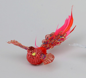 13cm Bird Decoration w/Clip Red from Country Baskets