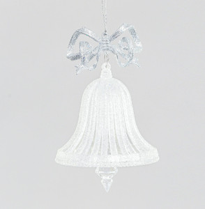 10cm Glitter Bell Dec. White/Silve from Country Baskets 10cm Glitter Bell Dec. White/Silve from Country Baskets