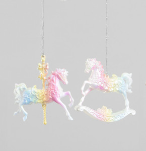 13cm Horse Decoration 2Ass Irid. from Country Baskets 13cm Horse Decoration 2Ass Irid. from Country Baskets