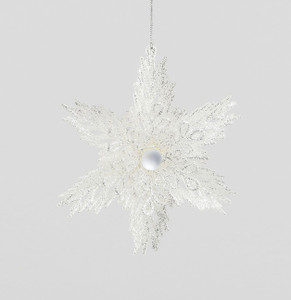 16cm Glitter Snowflake Dec Silver from Country Baskets 16cm Glitter Snowflake Dec Silver from Country Baskets