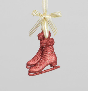 9cm Glitter Skates Decoration Red from Country Baskets 9cm Glitter Skates Decoration Red from Country Baskets