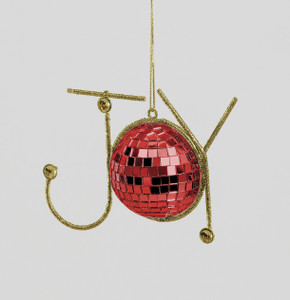 14cm Mirror Joy Decoration Red/Gol from Country Baskets 14cm Mirror Joy Decoration Red/Gol from Country Baskets