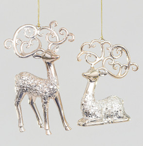 14cm Reindeer Dec. 2Ass Rose Gold from Country Baskets 14cm Reindeer Dec. 2Ass Rose Gold from Country Baskets