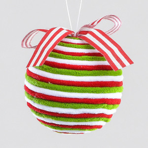 12cm Fabric Ball w/Ribbon Green from Country Baskets 12cm Fabric Ball w/Ribbon Green from Country Baskets