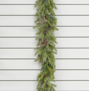 188cm Frosted Pine/Cone Garland from Country Baskets 188cm Frosted Pine/Cone Garland from Country Baskets