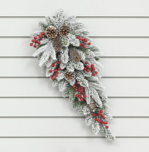 72cm Flocked Berry/Cone C/Piece from Country Baskets 72cm Flocked Berry/Cone C/Piece from Country Baskets