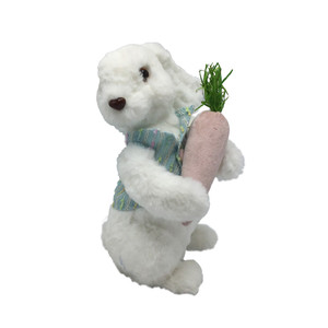 White Rabbit holding a pink carrot 14x14x25cm from Country Baskets