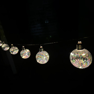 Set of 10 Warm White LED Solar Rainbow String lights 3.8m 2 Functions. Bulb 8cm from Country Baskets