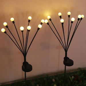 Pack of 2 Solar Firefly lights . 6 lights per set. 70cm Height inc the spike. from Country Baskets