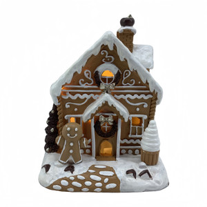 Gingerbread house warm white led 10x8x12.8cm