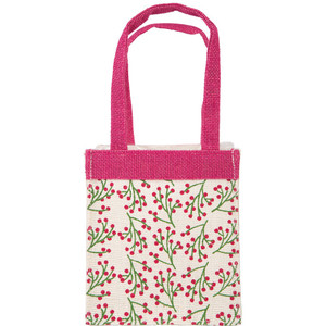 Berry Spray Jute Bag -14x16cm - Pack of 5