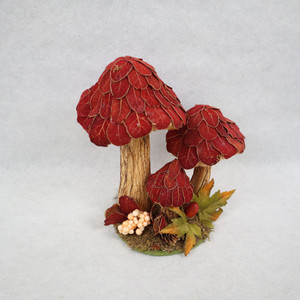 Leaf Mushrooms Rust 18x13x20cm