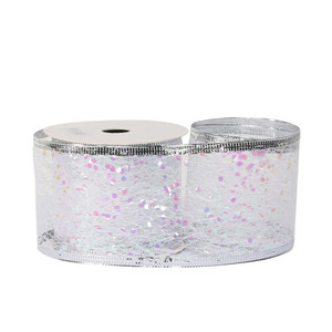 Glitter mesh ribbon 63cm x 10 yards WHITE Glitter mesh ribbon 63cm x 10 yards WHITE