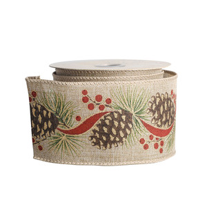 Natural Ribbon with Cones 63mm x 10 yrd Natural Ribbon with Cones 63mm x 10 yrd