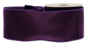 Purple Velvet Ribbon With Wire Edge 100mm x 10yd