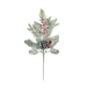 Frosted Foliage, Cone & Red Berry Pick Frosted Foliage, Cone & Red Berry Pick