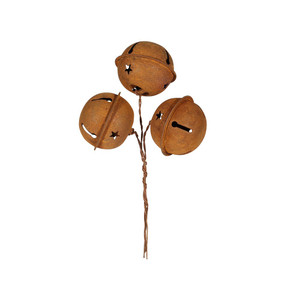 4cm Bells on wire x 3 Rusty